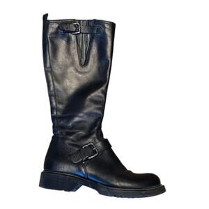 La Canadienne size 6 tall leather boots black buckle 30603